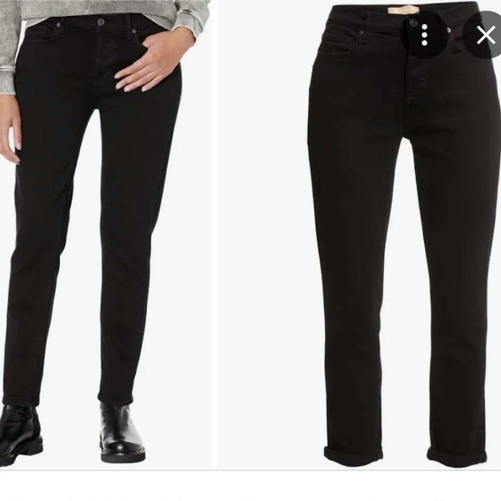 7 for All Mankind Josefina black  boyfriend jeans-NWT - sz 27